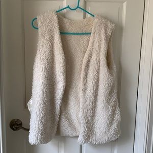 Off white fuzzy cozy vest
